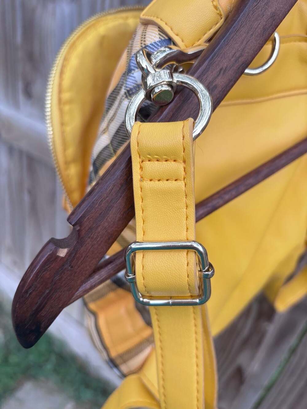 Yellow Plaid Women’s Backpack - Hidden NYC - Picture 16 of 16